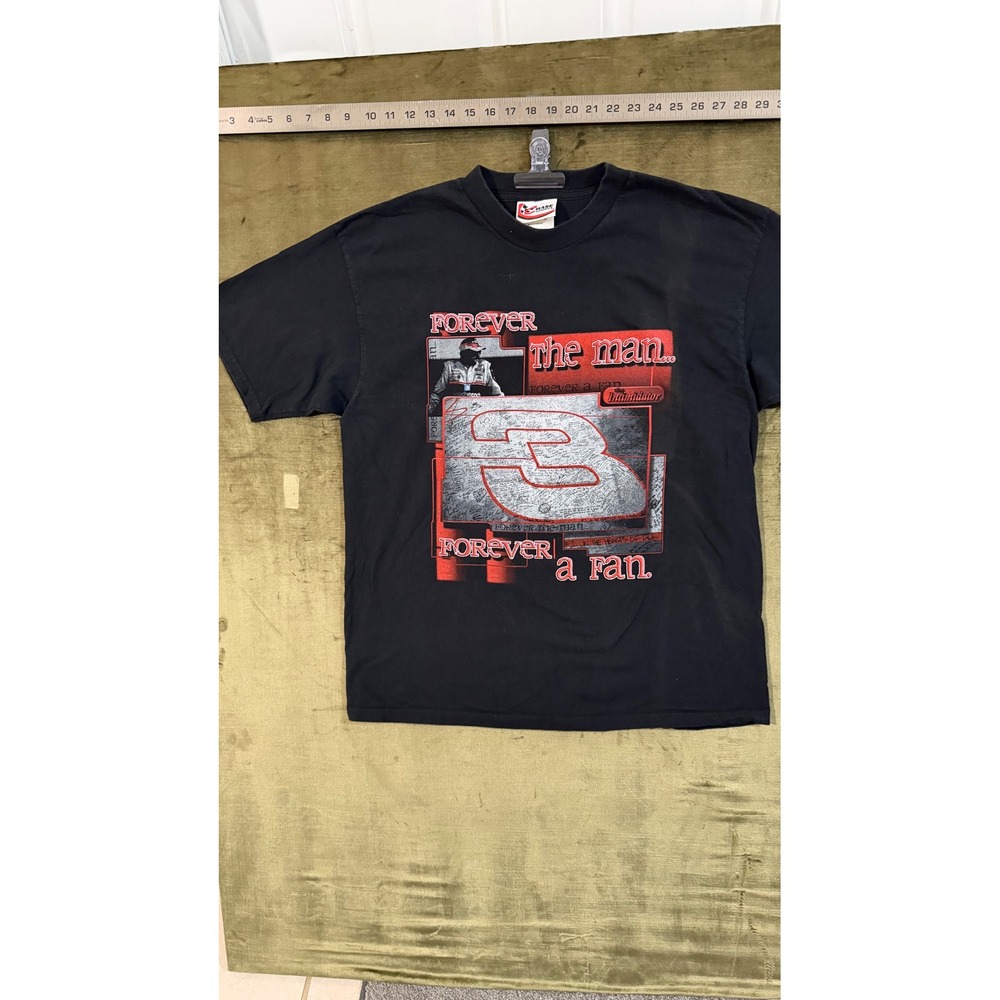 Chase Authentics Dale Earnhardt Sr Forever The Man Fan T-Shirt Black Large 3